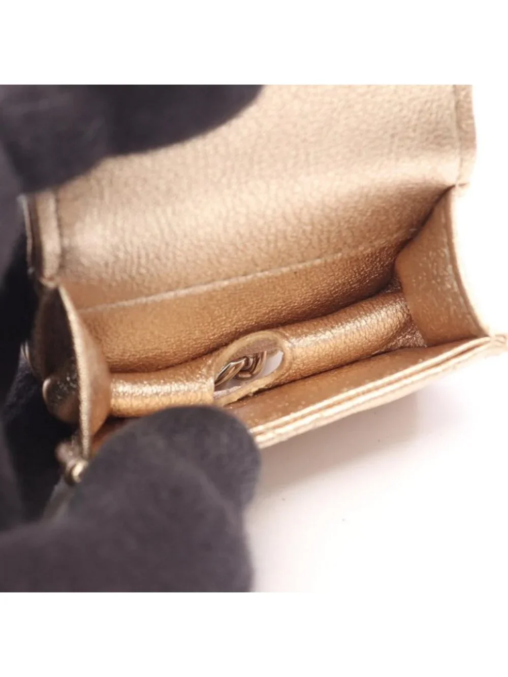Chanel Coin Case Quilted Years Airpods Champagne Gold Lambskin